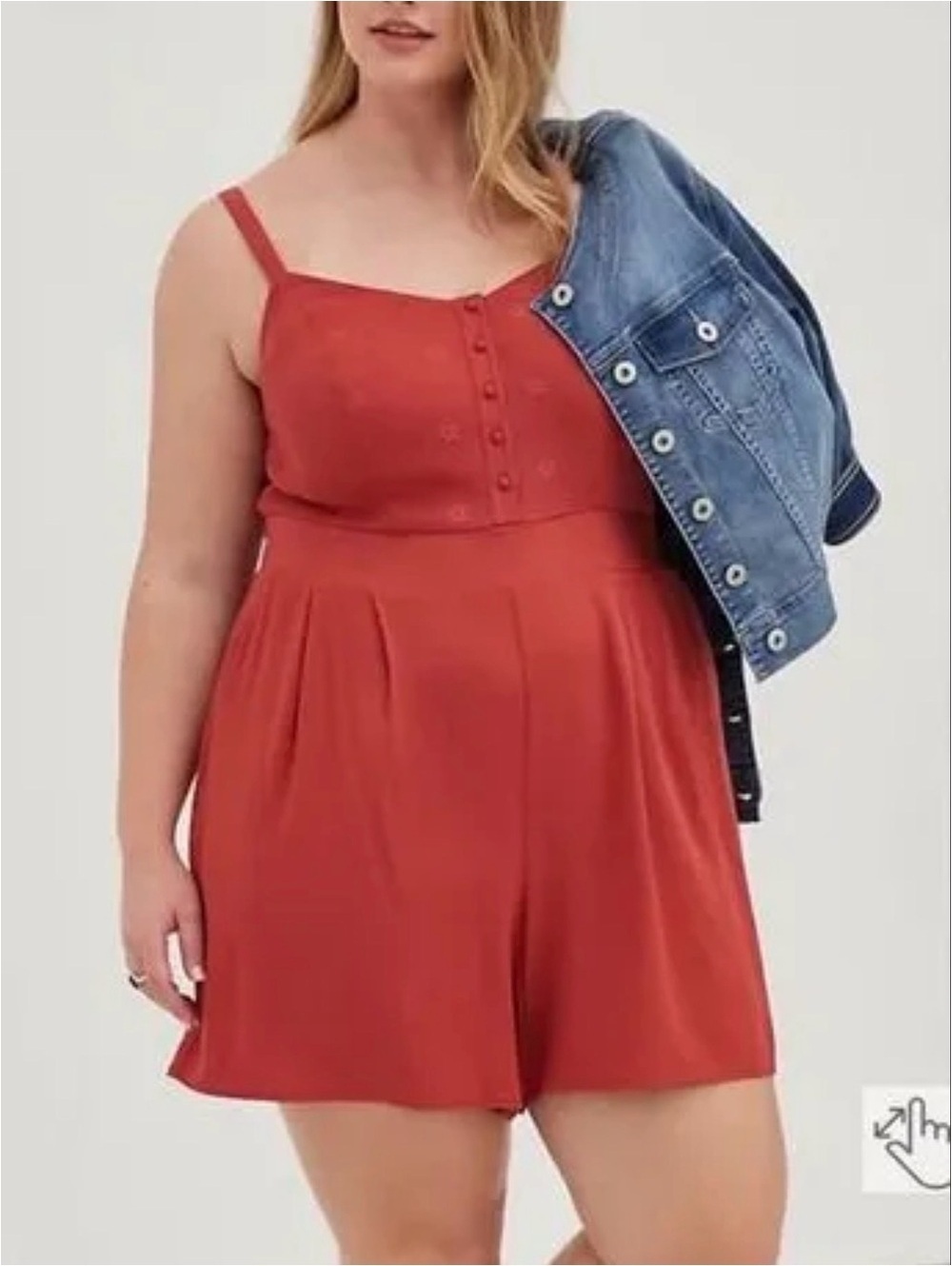 Torrid Rust Stretch Challis Eyelet Cami Romper Plus Size 4X NWT